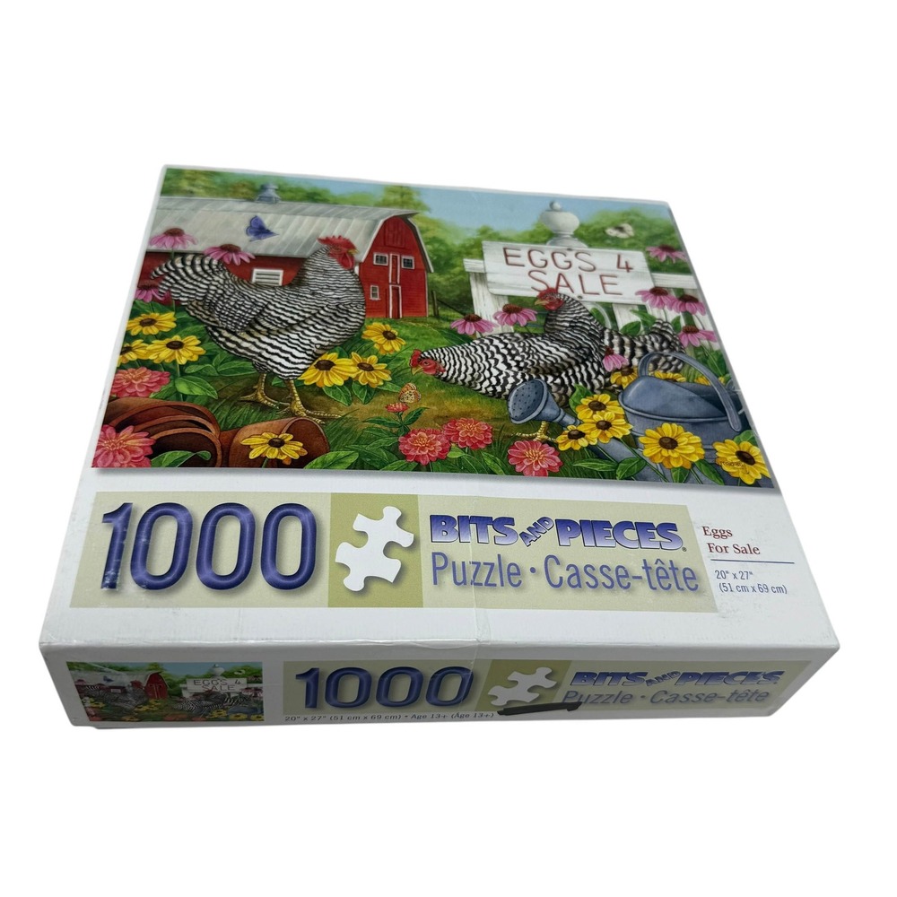 Bits And Pieces 1000 Pc Puzzle Eggs For Sale Farm Chickens Jane Maday UNCOUNTED